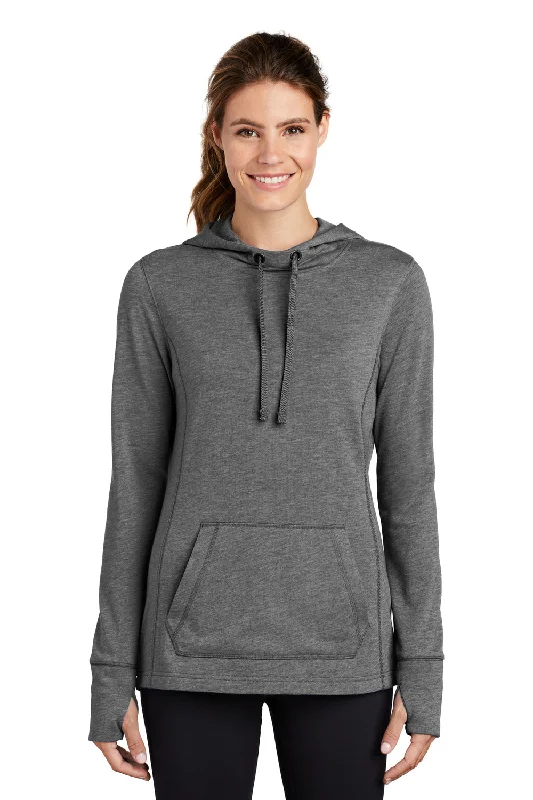 Sport-Tek Womens Moisture Wicking Fleece Hooded Sweatshirt Hoodie - Heather Dark Grey Hoodie with Neon Bright Vibrant Sport-Tek Womens Moisture Wicking Fleece Hooded Sweatshirt Hoodie - Heather Dark Grey Hoodie with Neon Bright Vibrant