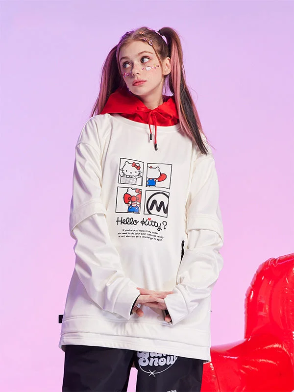 Women's Nandn x Hello Kitty Snowboard Hoodie Hoodie with Monochrome Minimalist Simple Women's Nandn x Hello Kitty Snowboard Hoodie Hoodie with Monochrome Minimalist Simple