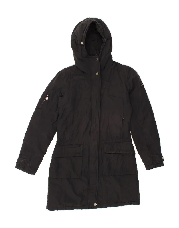 CANADIENS Womens Hooded Windbreaker Coat IT 42 Medium Black Cotton Velvet Evening Cape CANADIENS Womens Hooded Windbreaker Coat IT 42 Medium Black Cotton Velvet Evening Cape