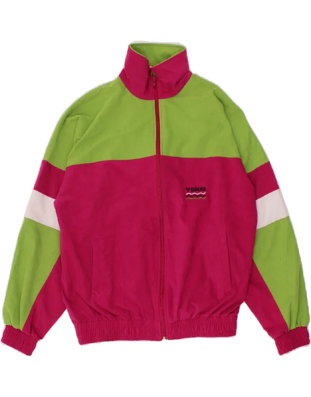 BRUGI Womens Tracksuit Top Jacket IT 46 Large Pink Colourblock Polyester Ribbed Jacket Pleated Jacket Ruffled Jacket BRUGI Womens Tracksuit Top Jacket IT 46 Large Pink Colourblock Polyester Ribbed Jacket Pleated Jacket Ruffled Jacket