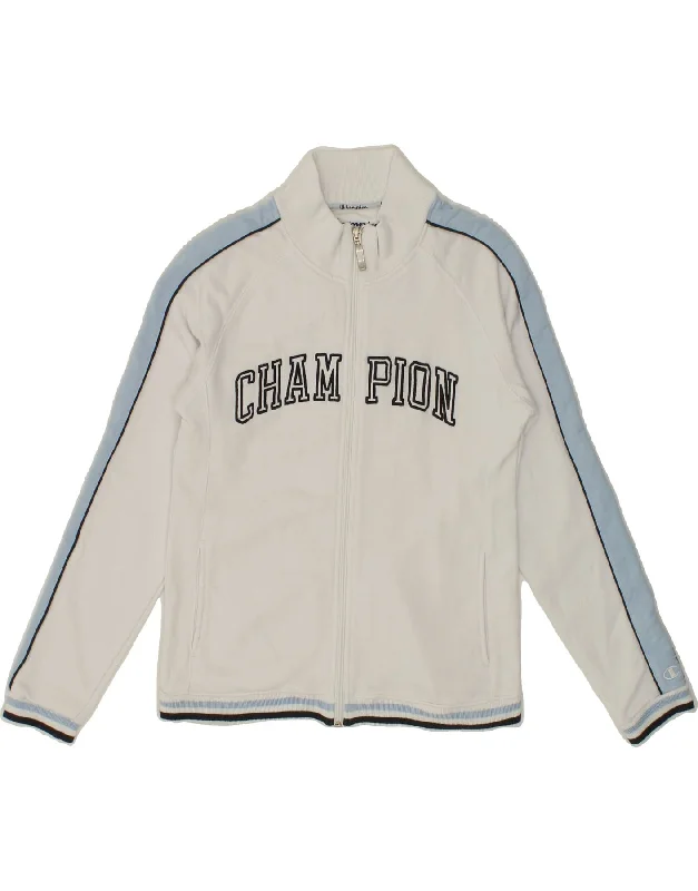 CHAMPION Womens Graphic Tracksuit Top Jacket UK 12 Medium White Cotton Cotton Jacket Linen Jacket Terry Jacket CHAMPION Womens Graphic Tracksuit Top Jacket UK 12 Medium White Cotton Cotton Jacket Linen Jacket Terry Jacket