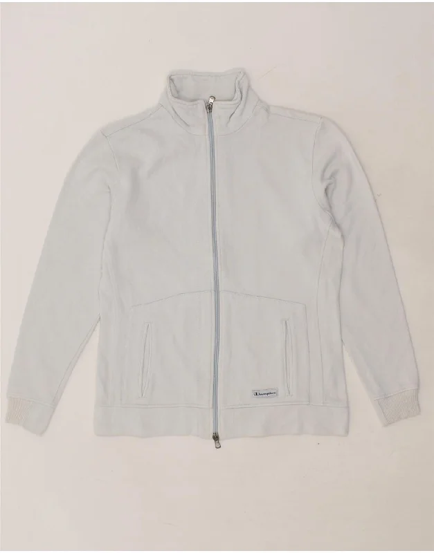 CHAMPION Womens Tracksuit Top Jacket UK 10 Small Blue Cotton Zippered Front Buttoned Front Snap Front CHAMPION Womens Tracksuit Top Jacket UK 10 Small Blue Cotton Zippered Front Buttoned Front Snap Front