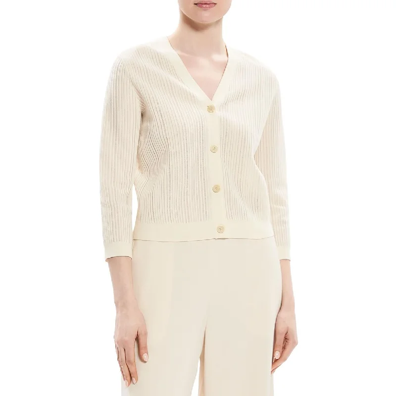 Theory Womens Button Front Short Cardigan Sweater Zippered Front Buttoned Front Snap Front Theory Womens Button Front Short Cardigan Sweater Zippered Front Buttoned Front Snap Front